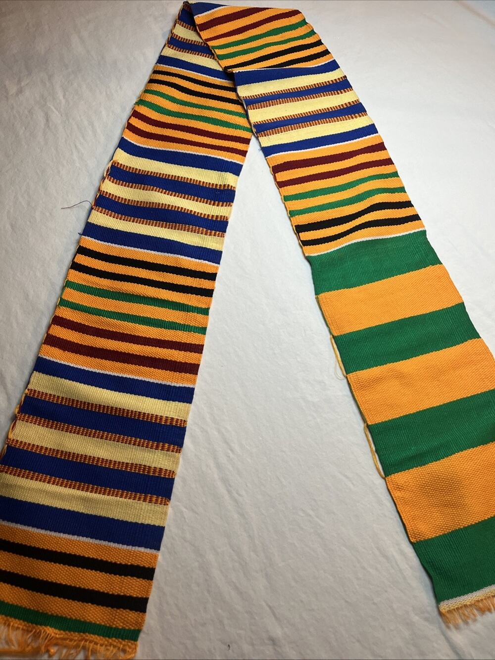 Ashanti hand-woven Kente cloth stole or scarf